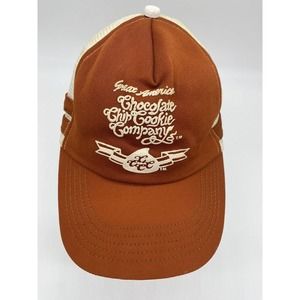 Vintage Great American Chocolate Chip Cookie Co. Snapback Trucker Hat Stains USA